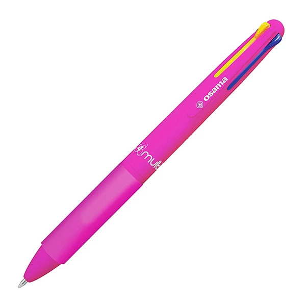 Penna a sfera 4 Multi Chrome - punta 1,00 mm - 4 colori - fucsia neon  - Osama