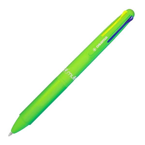Penna a sfera 4 Multi Chrome - punta 1,00 mm - 4 colori - verde neon  - Osama