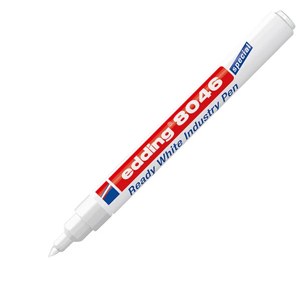 Marcatore industriale 8046 &ndash; permanente &ndash; 1 a 3 mm - bianco &ndash; Edding