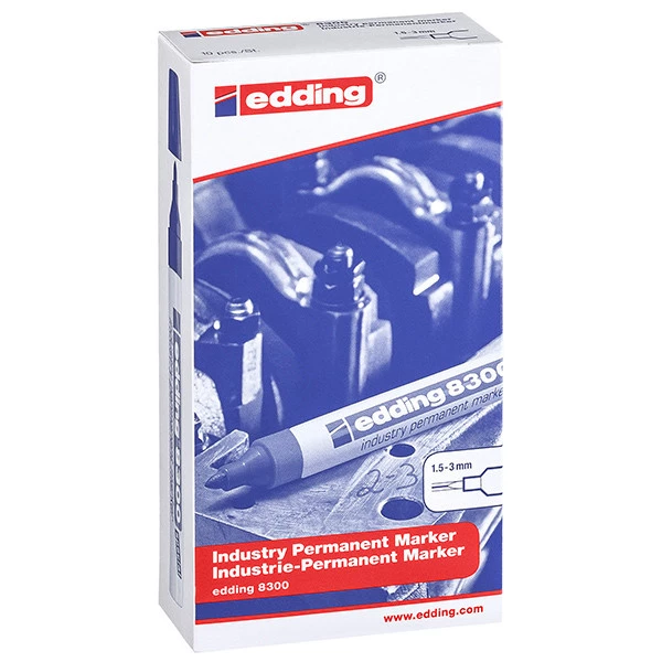 Marcatore industriale 8300 - permanente &ndash; 1,5 a 3 mm - nero &ndash; Edding