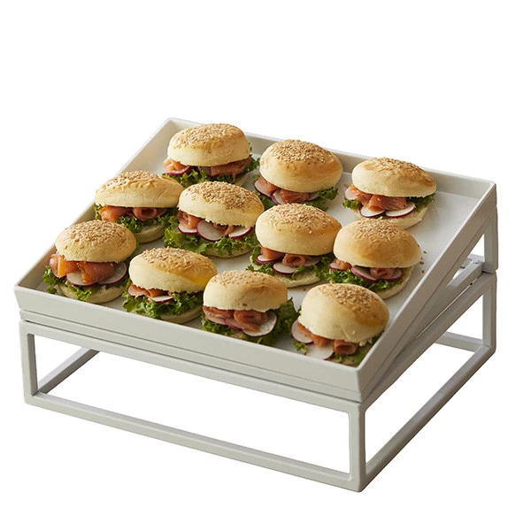 Supporto per vassoio - inclinato - bianco - 32,5 x 26,5 x 7cm - metallo - Leone