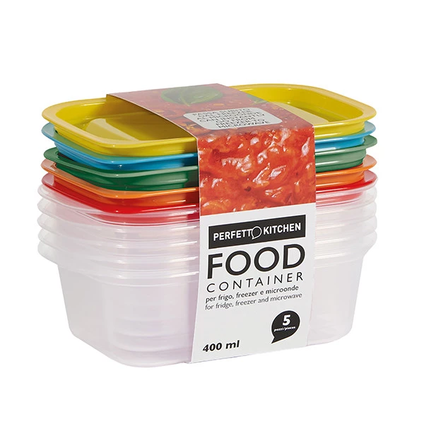 Contenitori alimenti &ndash; 164 x 111 x 51 mm &ndash; 400 ml - PP - Perfetto &ndash; conf. 5 pezzi