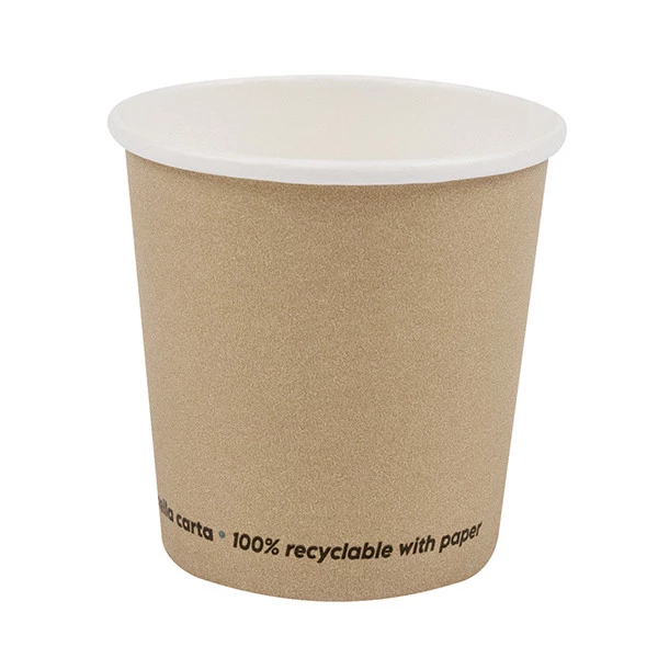 Bicchiere caff&egrave; - carta - 100 ml - avana - Signor Bio - conf. 50 pezzi