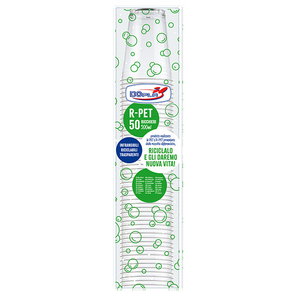 Bicchiere - trasparente - rPET - 400 ml - Dopla - conf. 50 pezzi