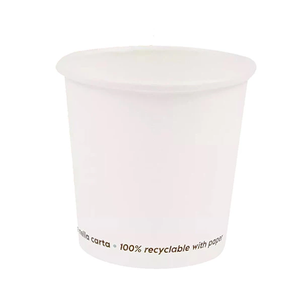Bicchiere caff&egrave; - carta - 75 ml - bianco - Signor Bio - conf. 50 pezzi