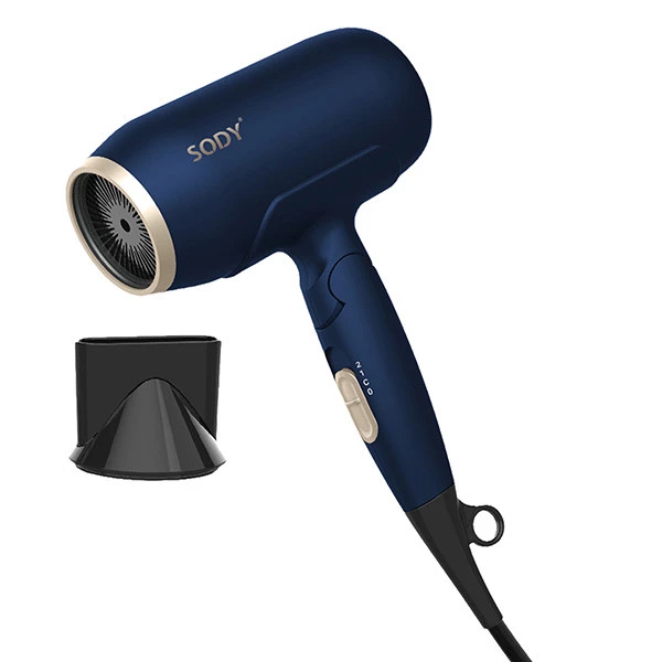 Asciugacapelli - manico pieghevole - 2000 W - blu