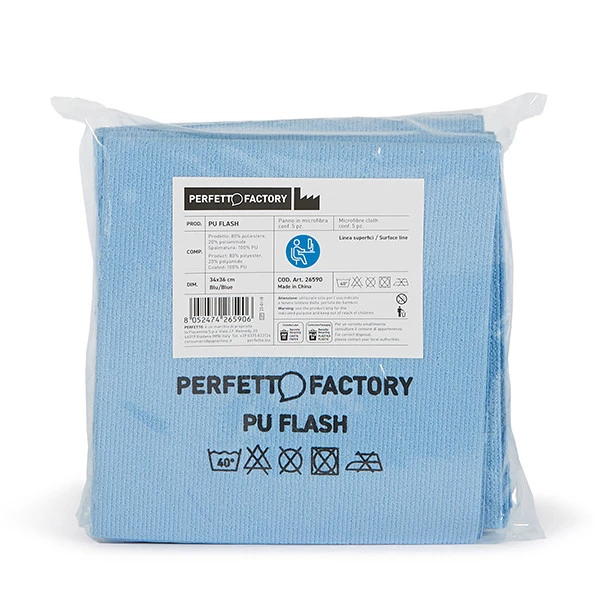 Panni PU Flash - 34 x 36 cm - blu - Perfetto Factory - conf. 5 pezzi