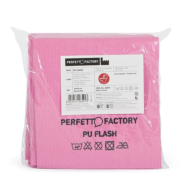 Panni PU Flash - 34 x 36 cm - rosso - Perfetto Factory - conf. 5 pezzi