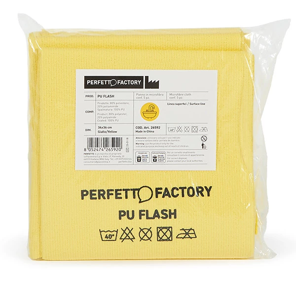 Panni PU Flash - 34 x 36 cm - giallo - Perfetto Factory - conf. 5 pezzi