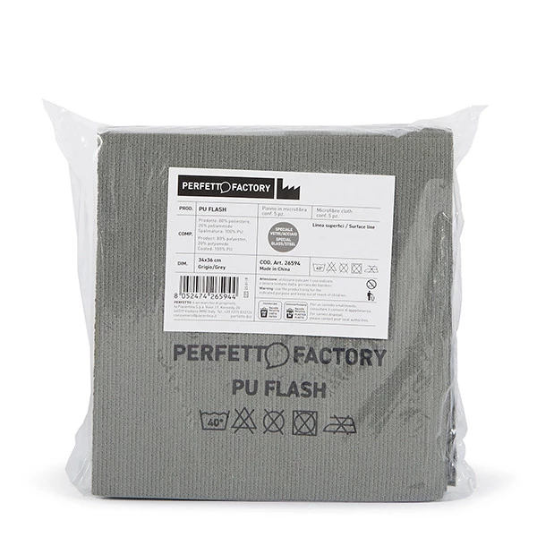 Panni PU Flash - 34 x 36 cm - grigio - Perfetto Factory - conf. 5 pezzi