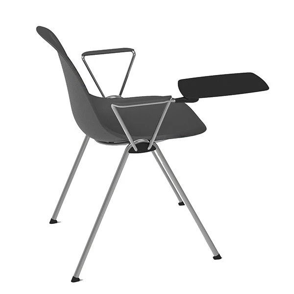 Seduta attesa Bolla - con braccioli fissi e tavoletta - nero - Unisit