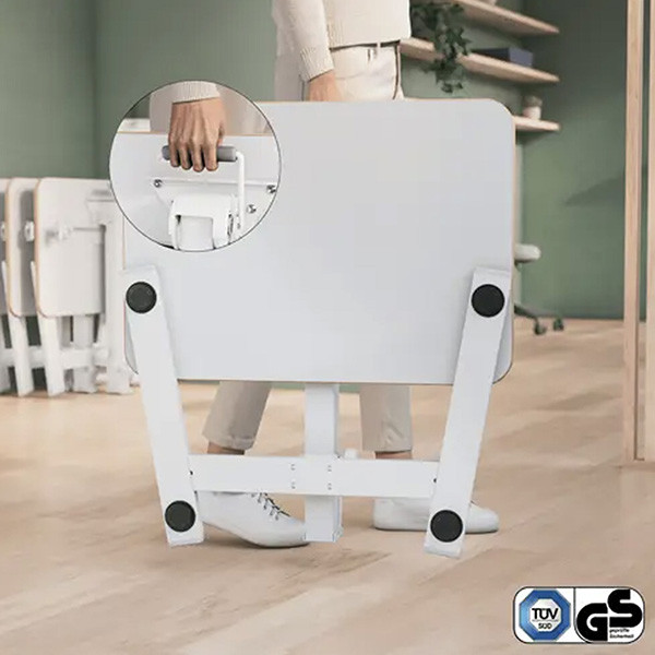 Scrivania Compatta Pneumatica Sit-Stand - mobile - pieghevole - 65 x 46 x 74-109 cm - bianco - Leitz