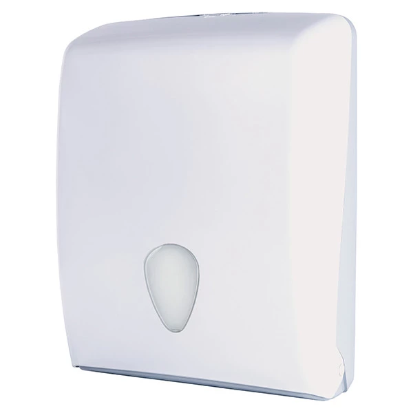 Dispenser asciugamani piegati Stileco - 13 x 27,7 x 37 cm - 600 fogli - ABS - bianco - Medial International