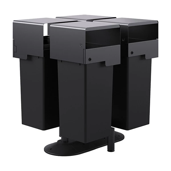 Portarifiuti MODULA - da terra - coperto - con contenitore - quadruplo - 90 x 90 x 107,5 cm - 73+73+73+73 L - antracite - Stilcasa