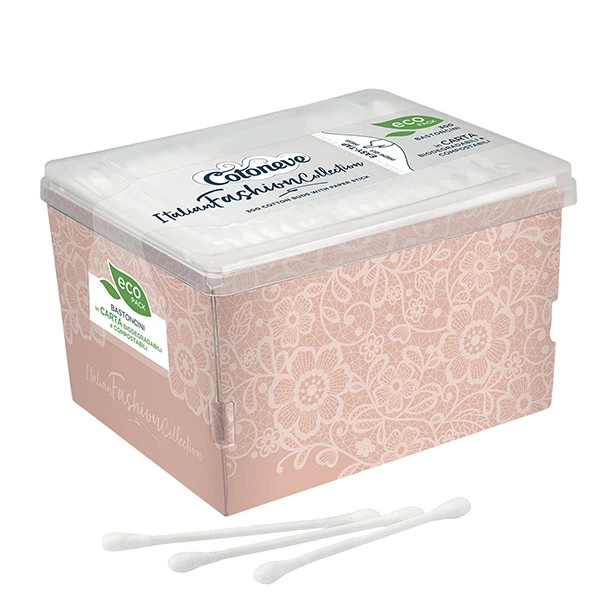 Bastoncini puliorecchie cotonati - colori assortiti - Cotoneve - eco pack da 300 pezzi