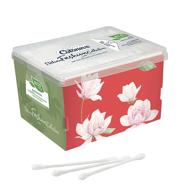 Bastoncini puliorecchie cotonati - colori assortiti - Cotoneve - eco pack da 300 pezzi