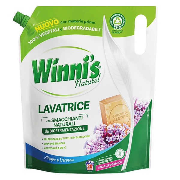 Detersivo lavatrice ecoformato - 1350 ml - sapone di aleppo e verbena - Winni's