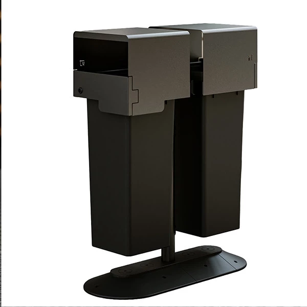 Portarifiuti MODULA - da terra - coperto - con contenitore - doppio - 85 x 35 x 107,5 cm - 53+53 L - antracite - Stilcasa