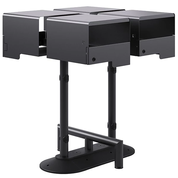 Portarifiuti MODULA - da terra - coperto - con reggisacco - quadruplo - 90 x 90 x 107,5 cm - 120+120+120+120 L - antracite - Stilcas a