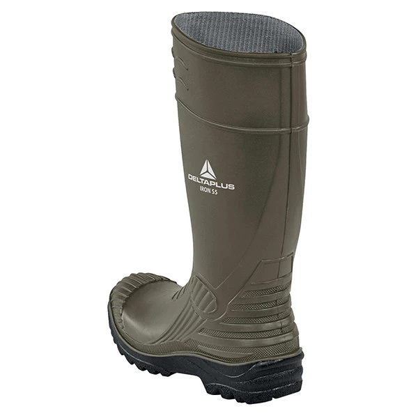 Stivali di sicurezza Iron S5 SRC - taglia 43 - PVC - kaki/nero - Deltaplus