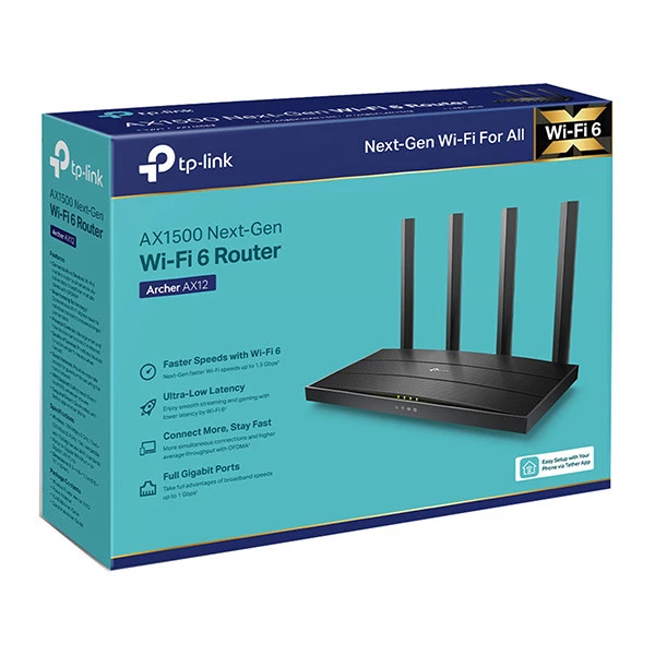 Router F (FTTH* | FTTB | Ethernet) - Wi-Fi 6 AX1500 - TP-LINK