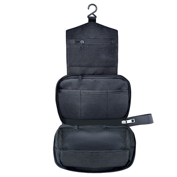 Beauty case appendibile Explora - 52 x 22 cm aperto - tessuto - nero - Lebez