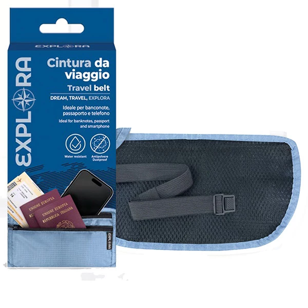 Cintura da viaggio Explora - 25 x 14,5 cm - tessuto - azzurro - Lebez