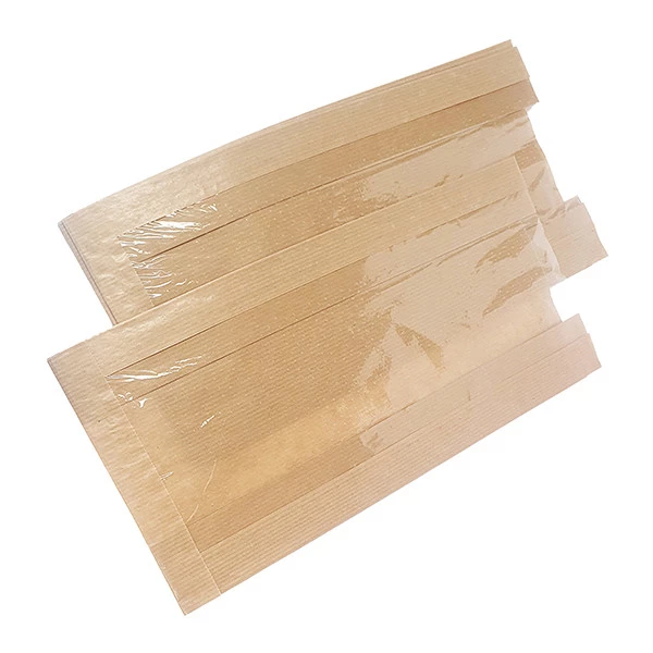 Sacchetto per alimenti - con finestra - 20 x 34 cm - carta kraft - avana - Viva - conf. 500 pz
