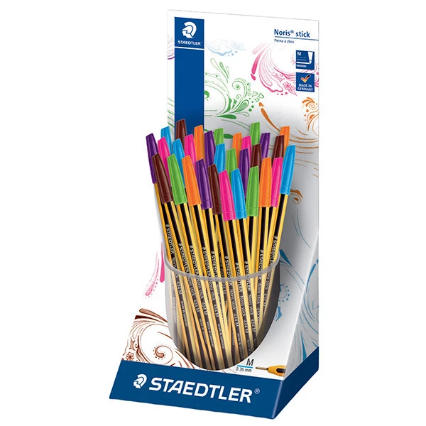 Penna sfera Noris&reg; stick - punta 1,0mm - colori assortiti - Staedtler - expo 30 pezzi