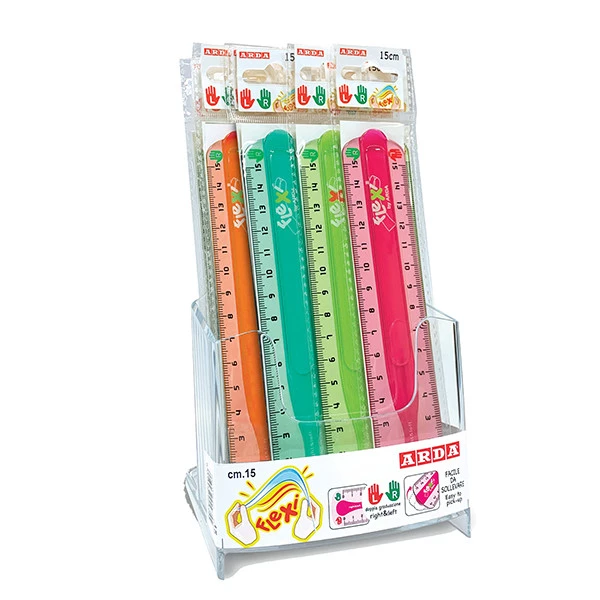 Righello Flexi - 15 cm - colori assortiti - Arda - expo 15 pezzi