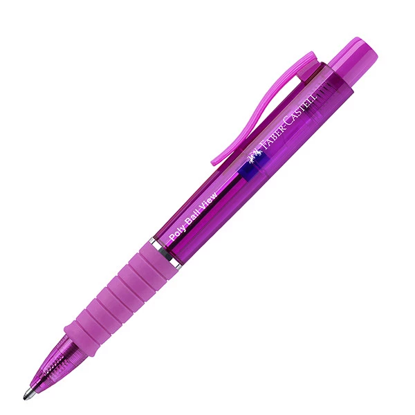 Penna a sfera Poly Ball view Aurora - fusto colori assortiti - Faber-Castell - expo da 24 pezzi