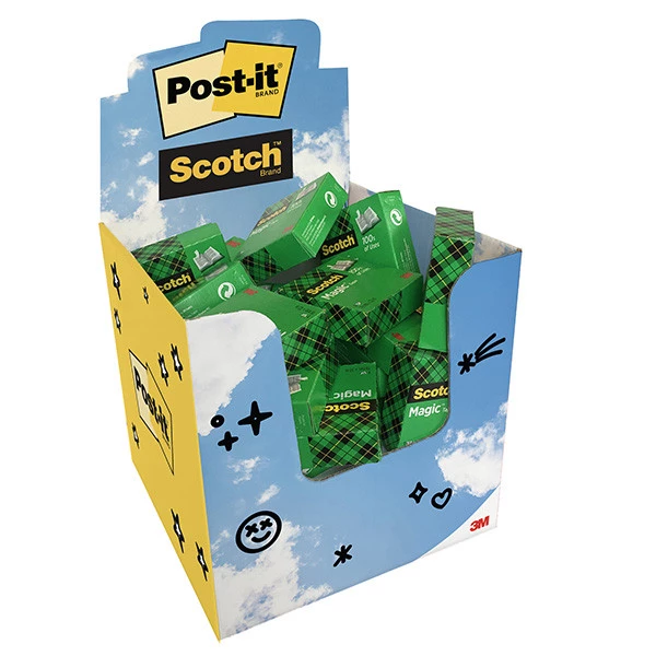 Nastro adesivo - 19 mm x 33 m - neutro - Scotch&reg;Magic&reg; - expo 32 pezzi