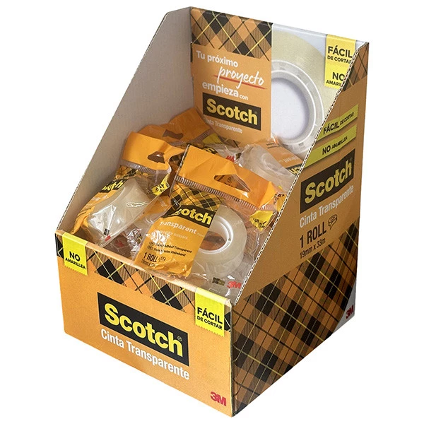 Nastro adesivo - 19 mm x 33 m - neutro - Scotch&reg; - expo 48 pezzi