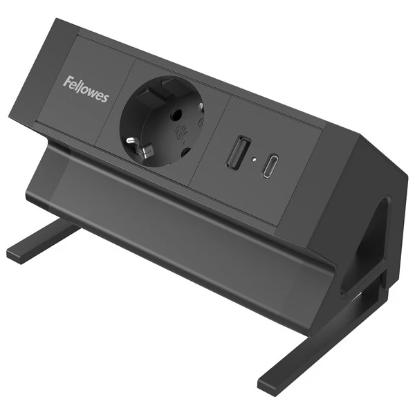 Power desk Type F - nero - Fellowes