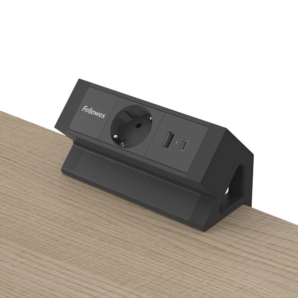 Power desk Type F - nero - Fellowes