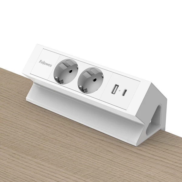 Power desk 2 Type F - bianco - Fellowes