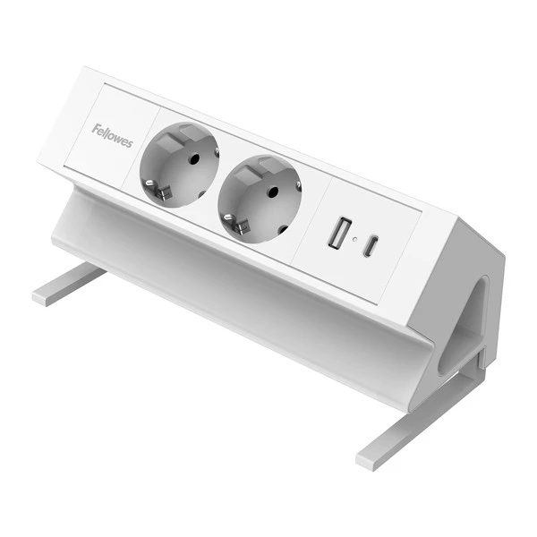 Power desk 2 Type F - bianco - Fellowes