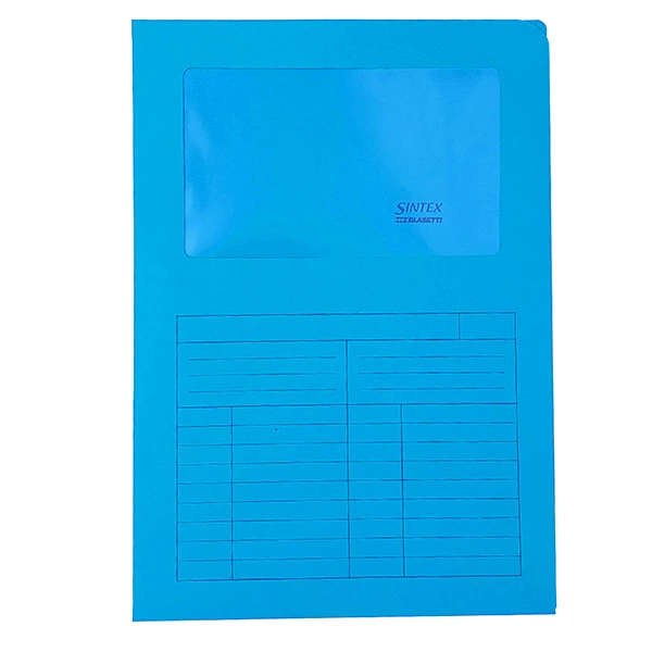 Cartellina a L con finestra Sintex - 120 gr- A4 - colori assortiti - Blasetti - SintexBox da 150 pezzi