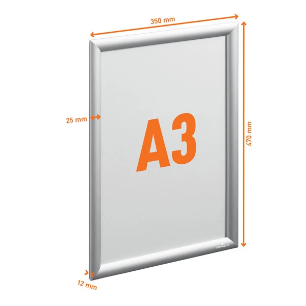 Cornice a scatto Outdoor - in alluminio - A3 - Durable