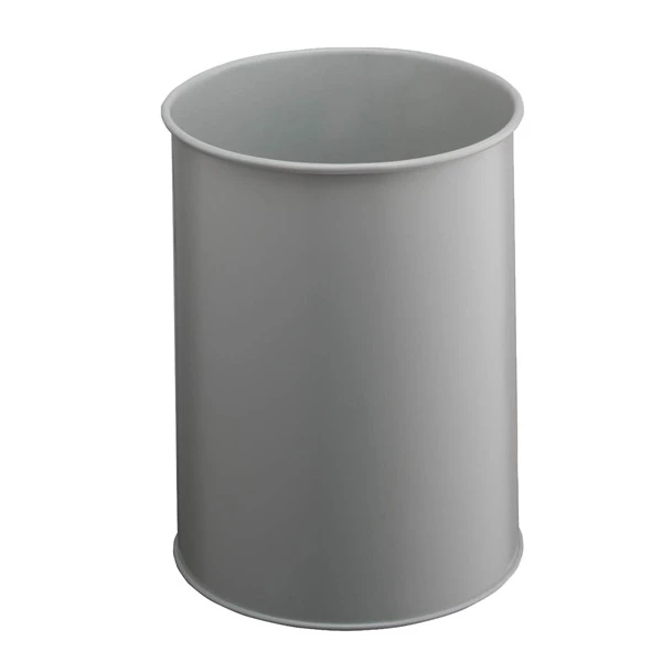 Cestino gettacarte - tondo - metallo - grigio - 15 L - Durable