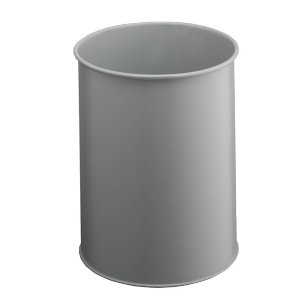 Cestino gettacarte - tondo - metallo - grigio - 15 L - Durable