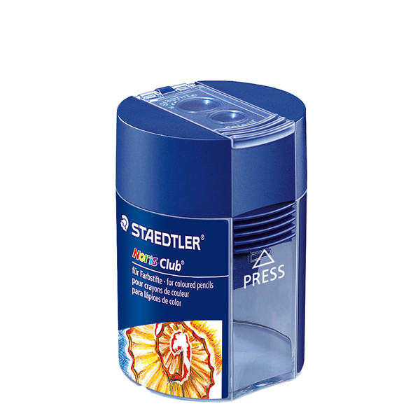 Temperamatite Noris - con contenitore - 2 fori - foro &Oslash; 8,2 - 10,2 mm - blu - Staedtler
