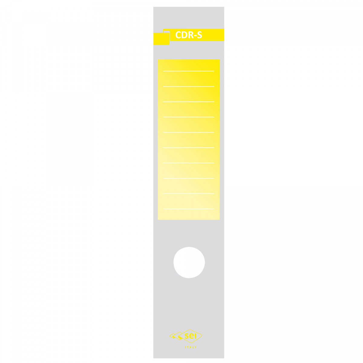 Copridorso CDR S - carta autoadesiva - 7 x 34,5 cm - giallo - Sei Rota - conf. 10 pezzi