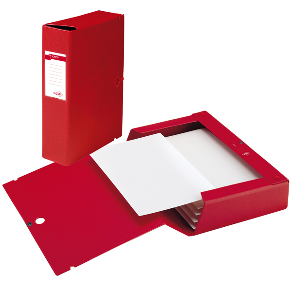Scatola archivio Scatto - dorso 4 cm - 25 x 35 cm - rosso - Sei