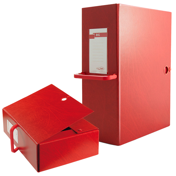 Scatola archivio Big 120 - con maniglia - dorso 12 cm - 25 x 35 cm - rosso - Sei Rota