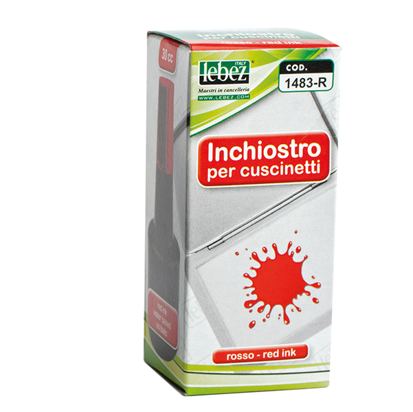 Inchiostro per cuscinetti - 30 ml - senza olio - rosso - Lebez