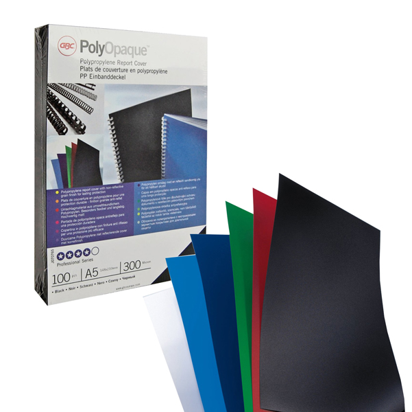 Copertine PolyOpaque - A4 - 300 micron - PPL - nero coprente - GBC - conf. 100 pezzi