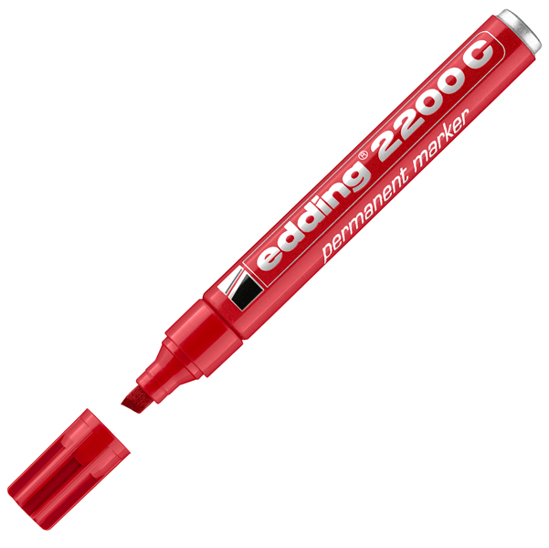 Marcatore permanente Edding 2200c - punta a scalpello - 1,5 - 5 mm - rosso - Edding