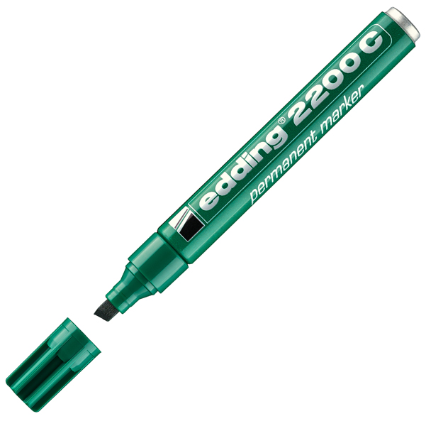 Marcatore permanente Edding 2200c - punta a scalpello - 1,5 - 5 mm - verde - Edding