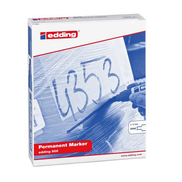 Marcatore permanente Edding 800 - punta 4 - 12 mm - blu - Edding